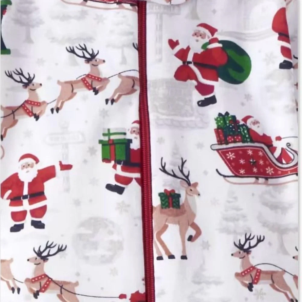 Children’s Place PJ Toddler Boy's Girl's Santa Reindeer Christmas Cotton PJ 2T